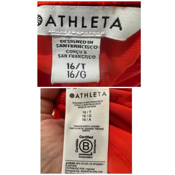 Athleta Trekkie North Joggers Womens 16 XL Tall Orange Drawstring Outdoor Hiking - Picture 4 of 14